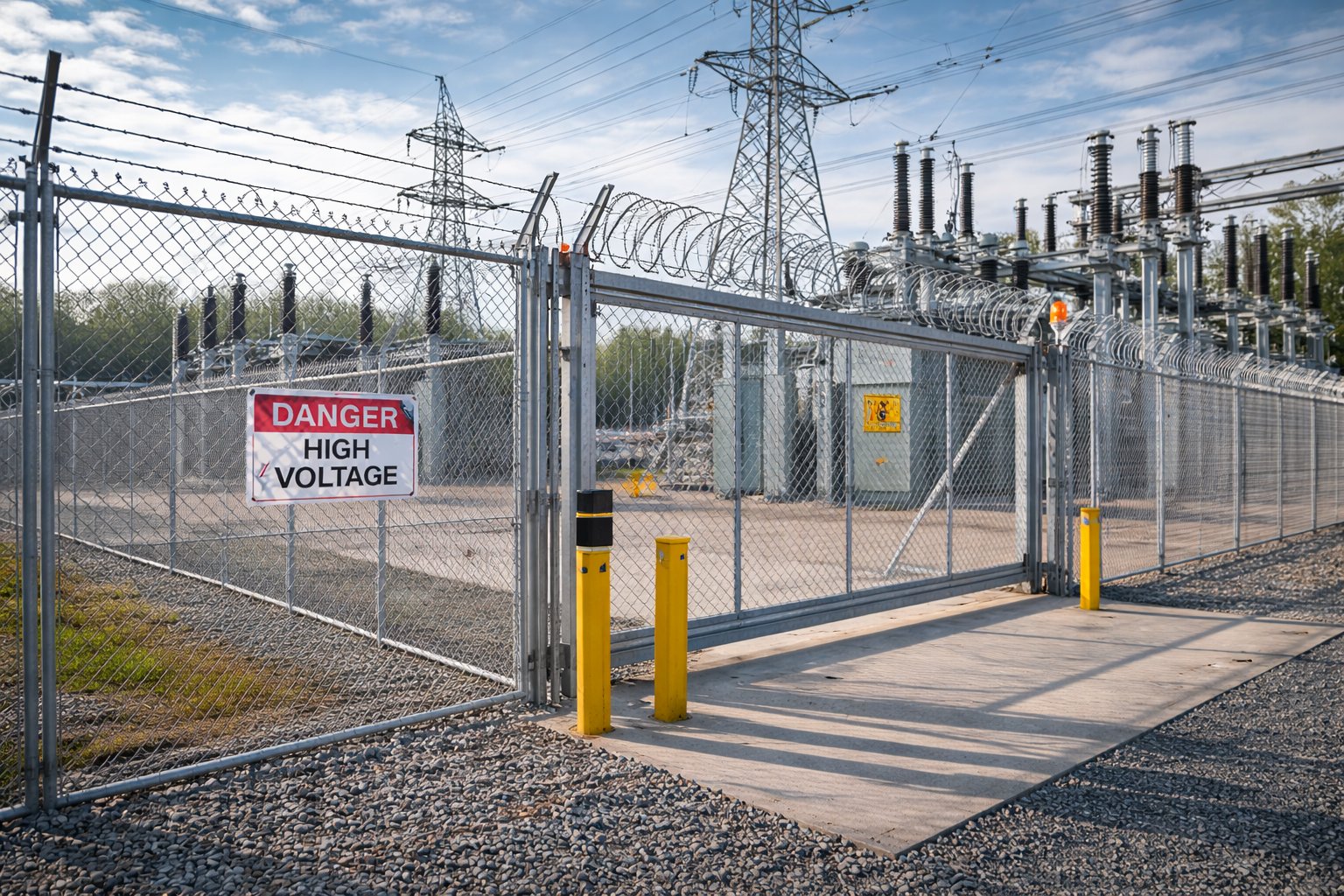 High-voltage substation — safety and security
